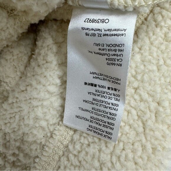 Standard/Cloth Men’s Off White Gorpcore Oversized Sherpa Hoodie Sweatshirt S/C50 - Picture 9 of 13